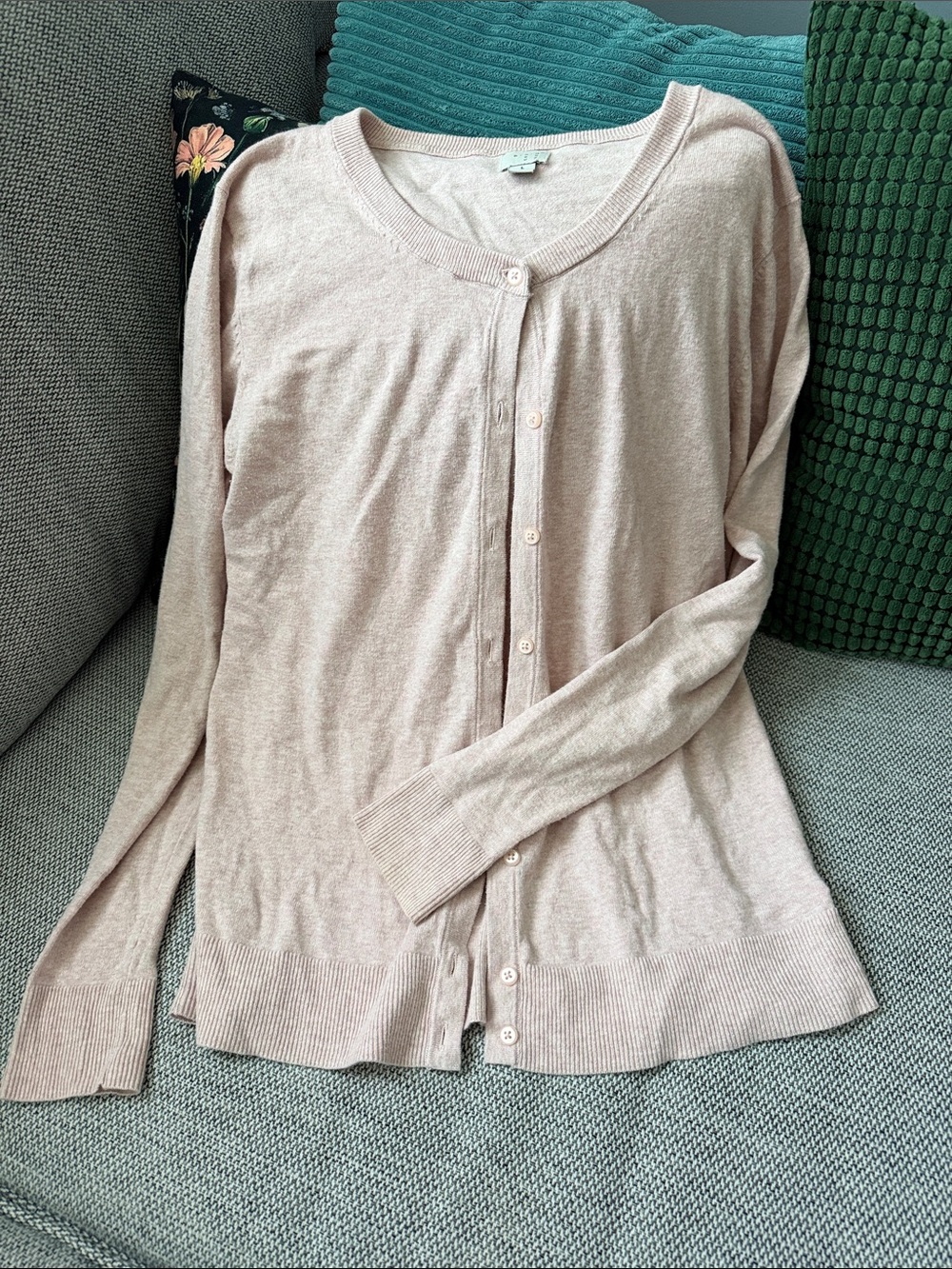 Soft heathered pink a new day sweater cardigan, size large - Picture 7 of 7